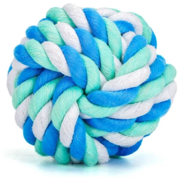 NOBLEZA Pelota de juguete para perros con cuerda (D6.5cm) AZUL