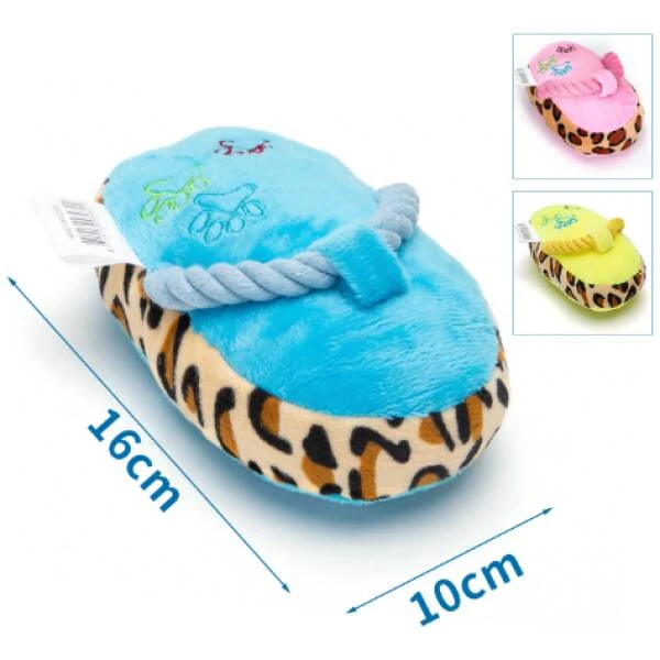 NOBLEZA Juguete de felpa de zapatillas con cuerda de algodón (L16*W10cm) - AZUL