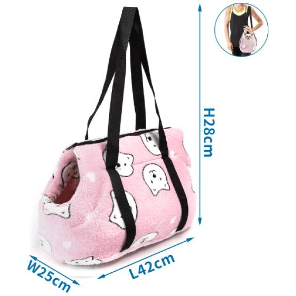 NOBLEZA Bolso estampado para mascotas(Rosa)