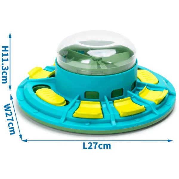 NOBLEZA Juguete de alimentación lenta rompecabezas  para mascotas(L27*W27*H11.3cm,Verde)