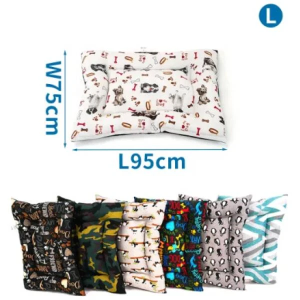 NOBLEZA Cojín para mascotas estampado y acogedor para  dormir (19 estilos mezclados, Dimension:L95*W75cm)