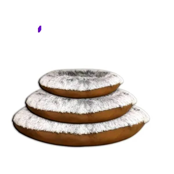 NOBLEZA Juego de 3 camas de felpa para mascotas  (Marrón)