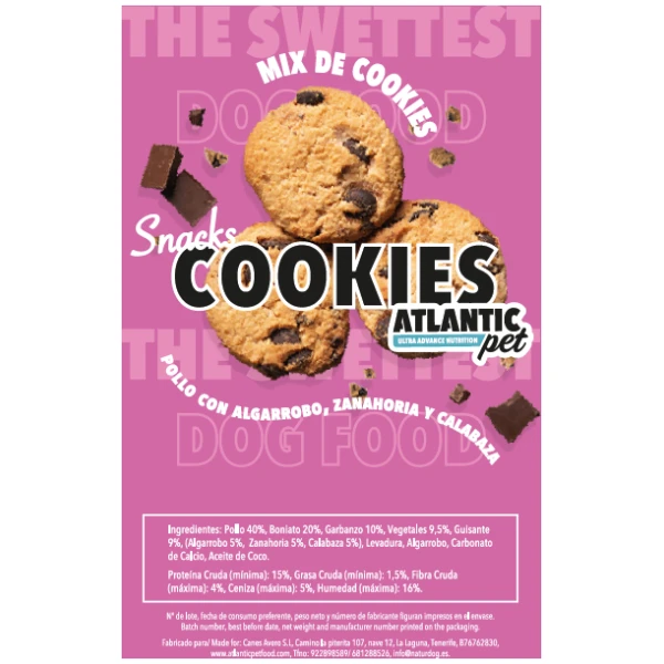 Cookies mix de pollo con calabaza-zanahoria-algarrobo 50ud/1250g