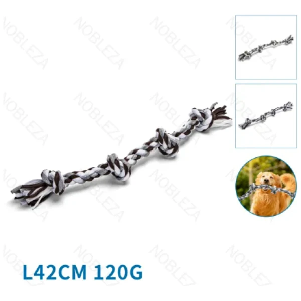 NOBLEZA Juguete de cuerda de algodón para perros (L42cm).