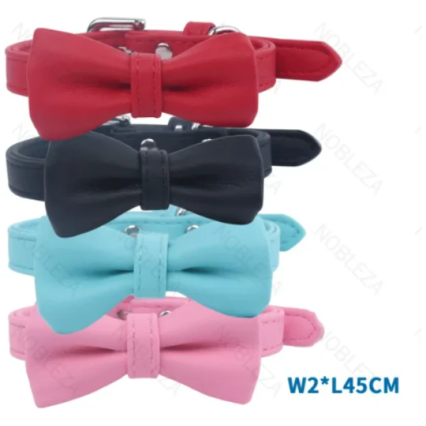 NOBLEZA Collar para perro de cuero M,W2.0*L32-40cm ROJO