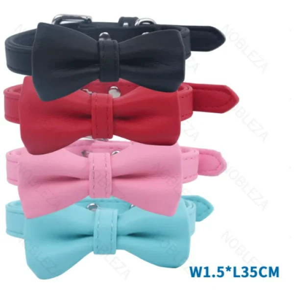 NOBLEZA Collar para perro de cuero S W1.5*L25-31cm  NEGRO