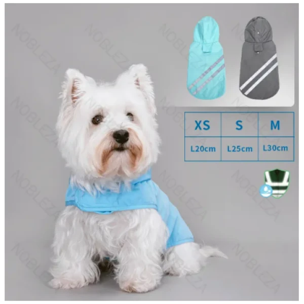 NOBLEZA Impermeable con protección de cintura y barriga para mascotas AZUL M