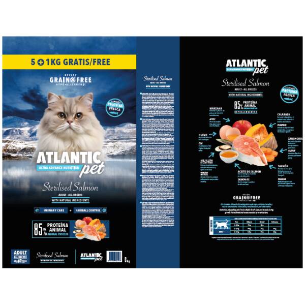 ATLANTICPET RECETA GRAIN FREE SALMÓN STERILISED 6 KILOS