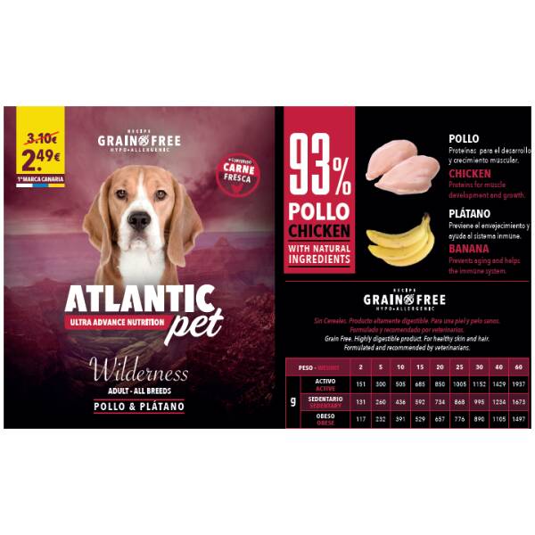 ATLANTICPET HUMEDO WILDERNESS ADULT MONOPROTEICA 400GR.