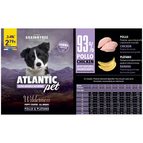 ATLANTICPET HUMEDO WILDERNESS PUPPY STARTER MONOPROTEICO 400GR.