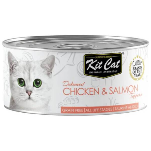 Kit Cat Pollo & Salmon 80g - Caja (24 latas)