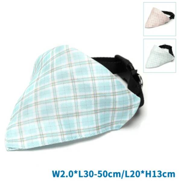 NOBLEZA Bufanda triangular con diseño de perro a cuadros W2.0 * L30-50 cm / L20 * H13 cm.