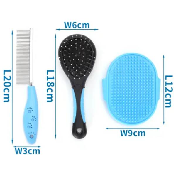 NOBLEZA Juego de peines de belleza-Azul- L18*W6cm/L12*W9cm/L20*W3cm