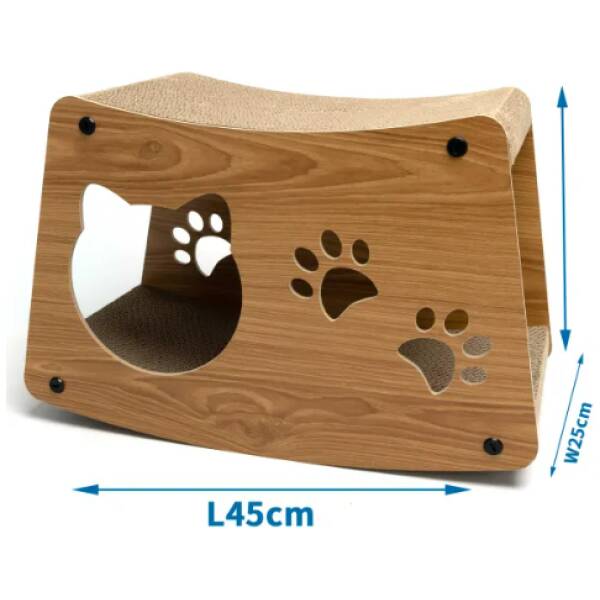 NOBLEZA Rascador cuadrado para gatos 2 en 1 ( L45*W25*H29.5cm, Marrón).