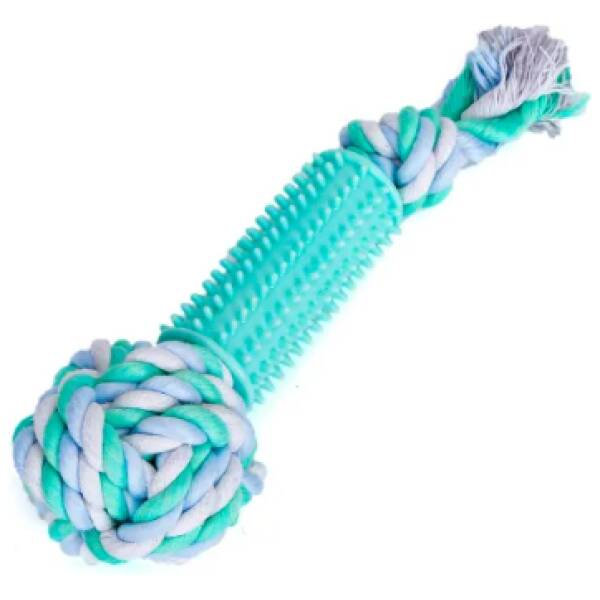 NOBLEZA Juguete para perros de cuerda de algodón con pelota y TPR (D3*L28cm) VERDE
