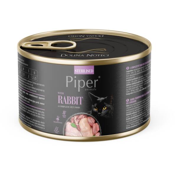 PIPER CAT WITH RABBIT STERILISED 12x185 g