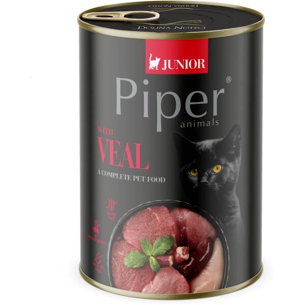 PIPER CAT KITTEN WITH VEAL 12x400gr. (MAXIMOS DESCUENTO BANDEJAS COMPLETAS).