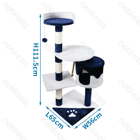 NOBLEZA Árbol para gatos con forma de H (Blanco,Azul,L65*W56*H111.5cm).