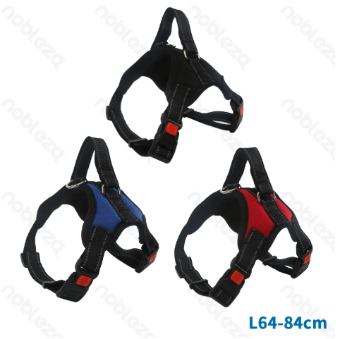 NOBLEZA Arnés para perros con forma de silla de montar (L,L64-84cm,Rojo,Azul,Negro).