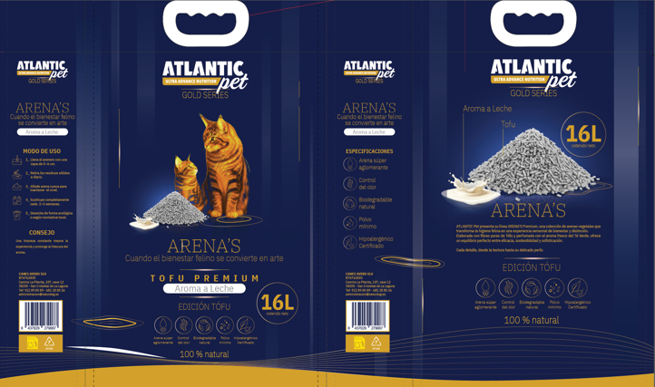 ATLANTICPET AGLOMERANTE TOFU LECHE 16L. (próximamente).