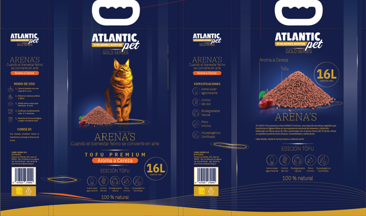 ATLANTICPET AGLOMERANTE TOFU CEREZA 16L. (próximamente).