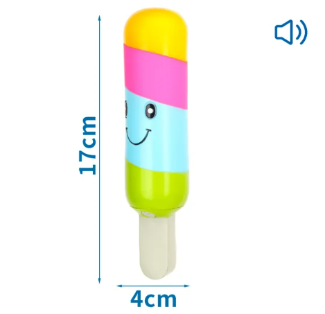 NOBLEZA Helado de juguete de vinilo con sonido chirriante para perros (L17*4cm) - AMARILLO