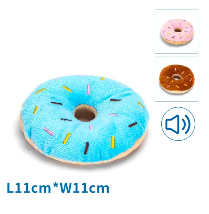 NOBLEZA Juguete de peluche con sonido para perros Donuts (L11*W11cm)