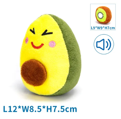 NOBLEZA Juguete de peluche con sonido para perros - Frutas(L12*W8.5*H7.5cm/L9*W9*H7cm) KIWI