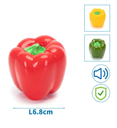NOBLEZA Pimiento de juguete de vinilo con sonido chirriante para perros (L6 8cm) AMARILLO