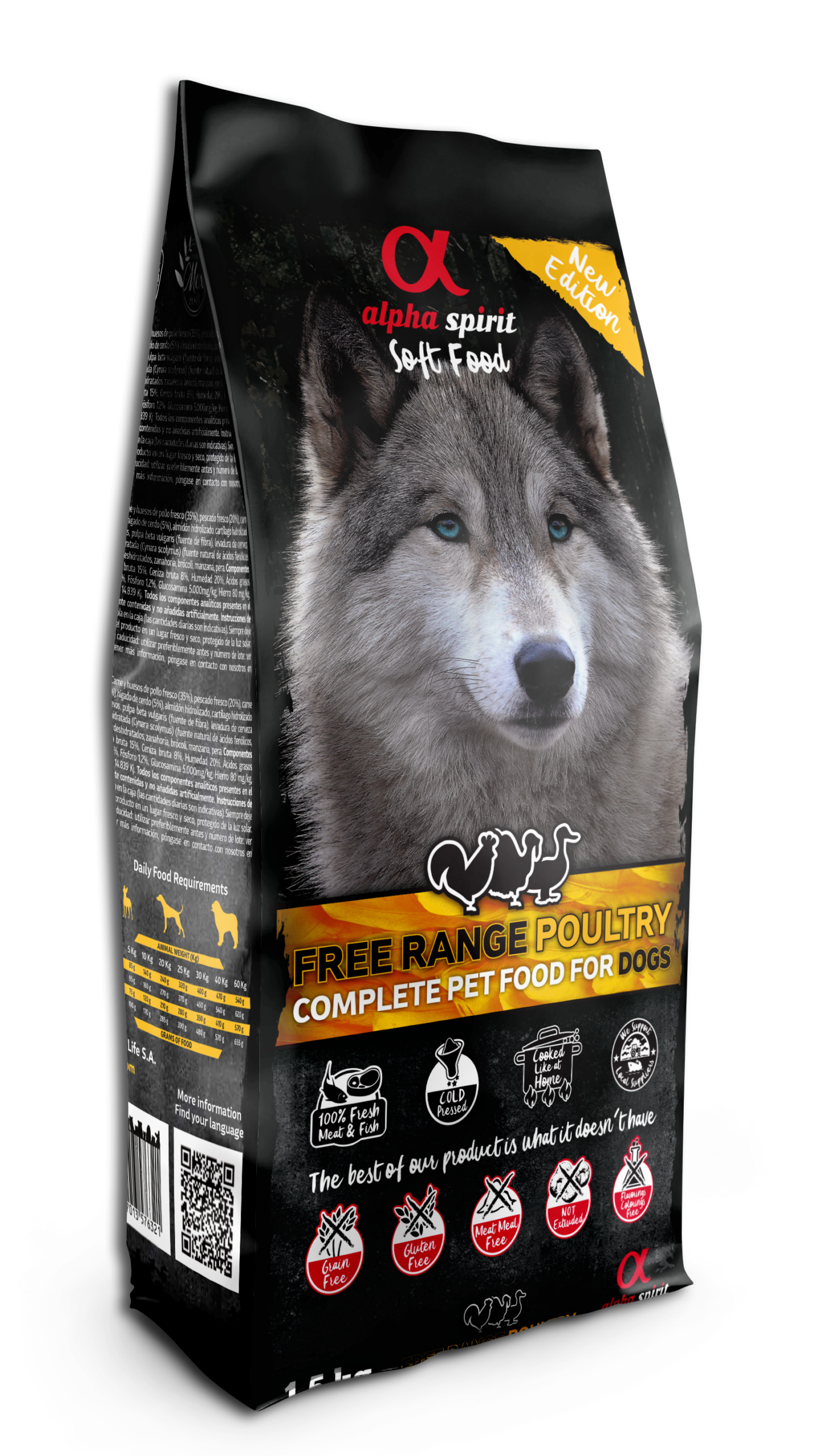 Semi-humedo Poultry Complete Dog Food in bag 1.5 kg