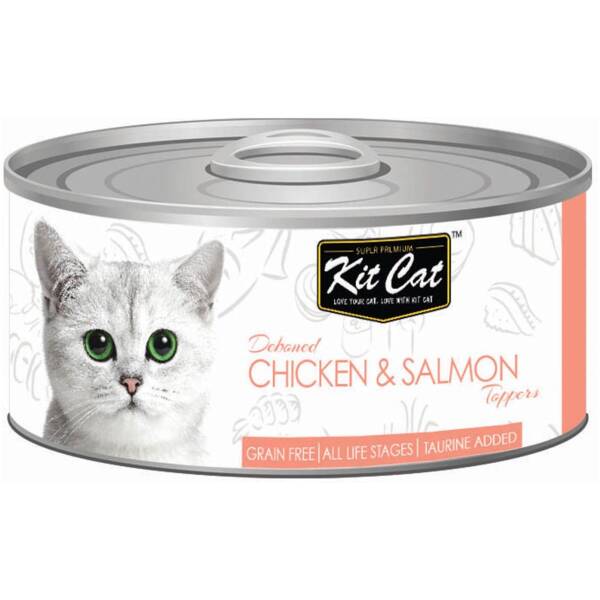 Lata Kit Cat de Pollo con Salmón 80gr.